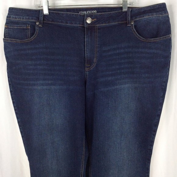Maurices Women’s Jeans Size 22W Short Bootcut Mid Rise Dark Wash Blue Denim - Picture 3 of 8